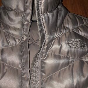 Silver Northface puffer vest